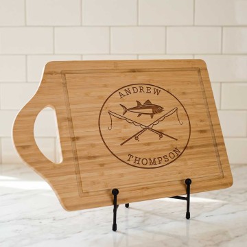 Engraved Fishing Poles Cutting Boards