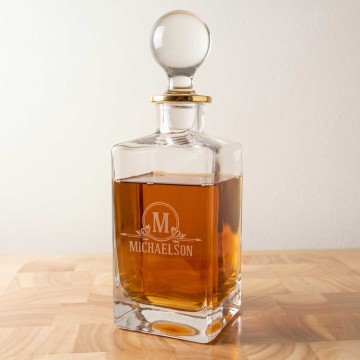 Personalized Gold Rim Decanter