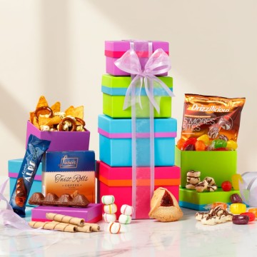 Purple Pizazz Purim Gift Tower