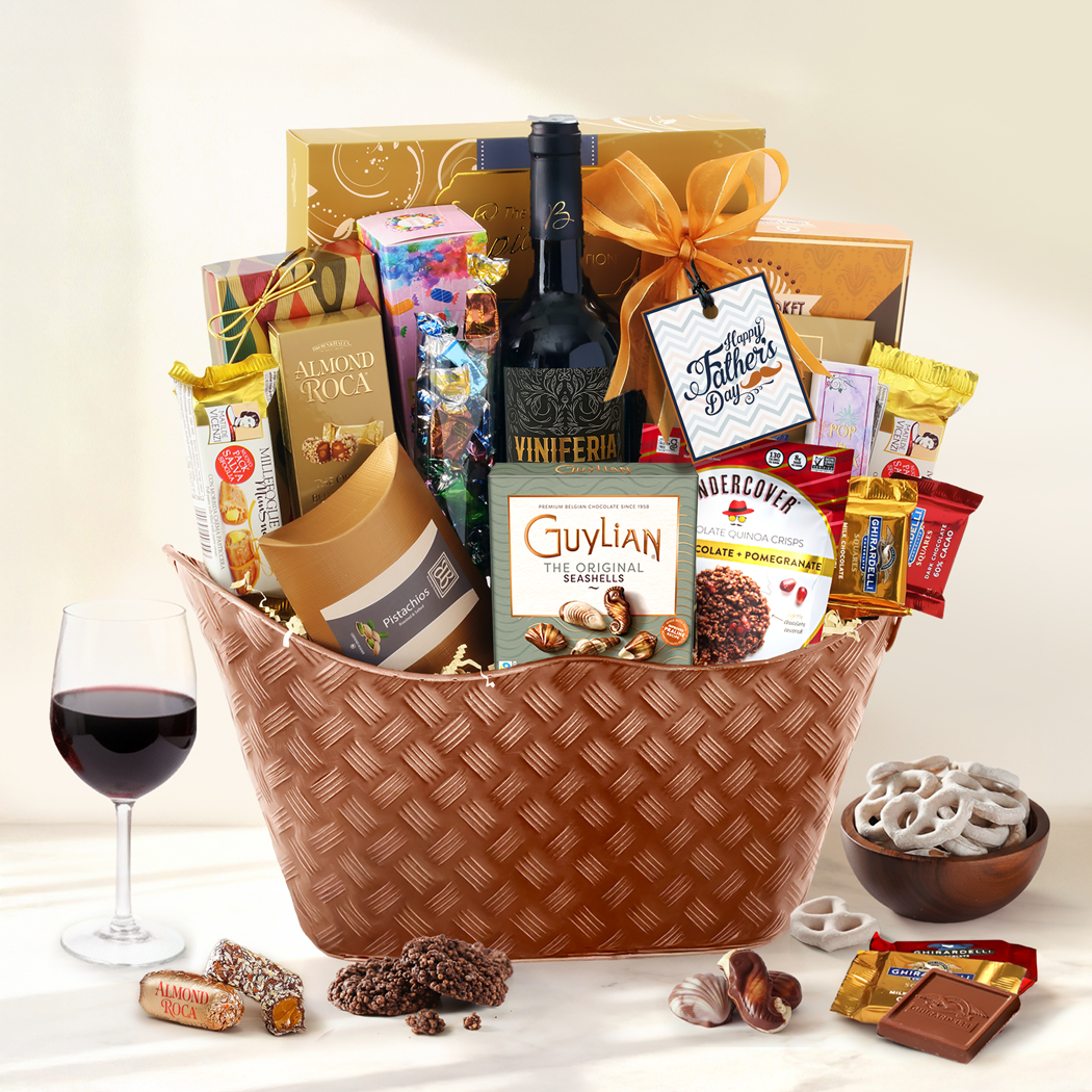 Fathers Day Wine Gift Basket