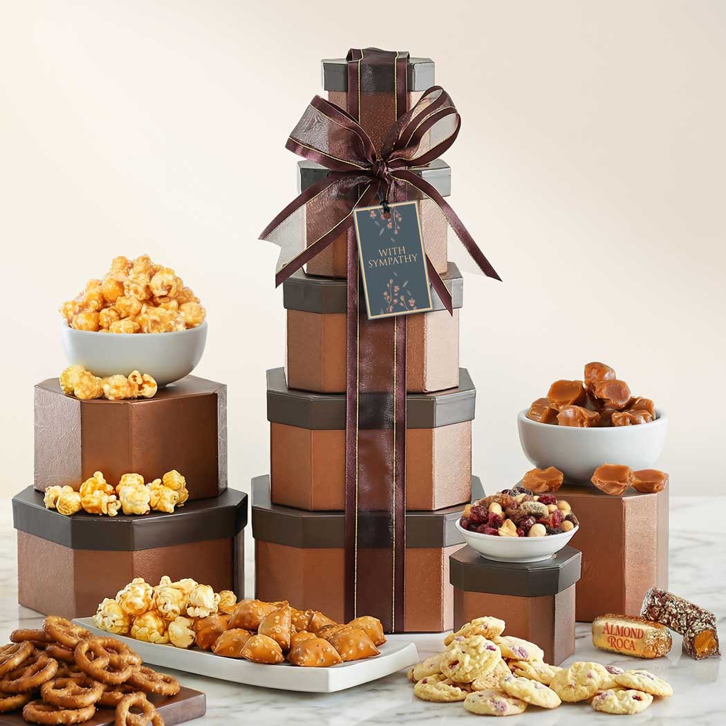 Gourmet Sympathy Gift Tower of Sweets