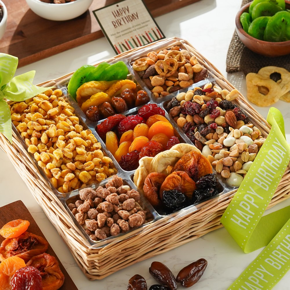 Premium Nuts & Dried Fruit Birthday Gift Tray